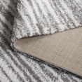 thumbnail image 6 of SAFAVIEH Rumi Barrett Striped Polyester Shag Area Rug, Dark Gray/Ivory, 8' x 10', 6 of 8