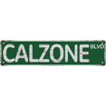 thumbnail image 1 of Street Sign Calzone Blvd Rustic Home Outdoor Art Wall Decorations For Cafe Bar Kitchen 4x16 Inch, 1 of 5