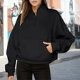 thumbnail image 2 of EDFBUYKRS Female Long Sleeve Sweatshirt Sweatshirts for Women Square Neck Long Sleeve Shirts Casual Tunic Tops Size M, 2 of 5