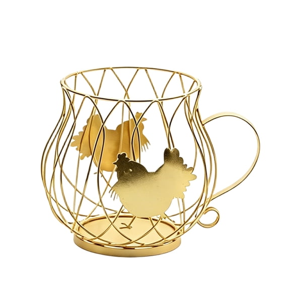 Rustic Vintage Chicken Wire Egg Basket With Handle for Egg Holder Fruit And Kitchen Living Room Home Farmhouse Rooster Decor Gold