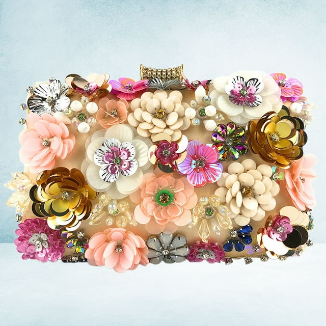 CRAFTHROU Evening Clutch Bag Fancy Purses For Women Evening Wear Resistant Polyester 1Pcs