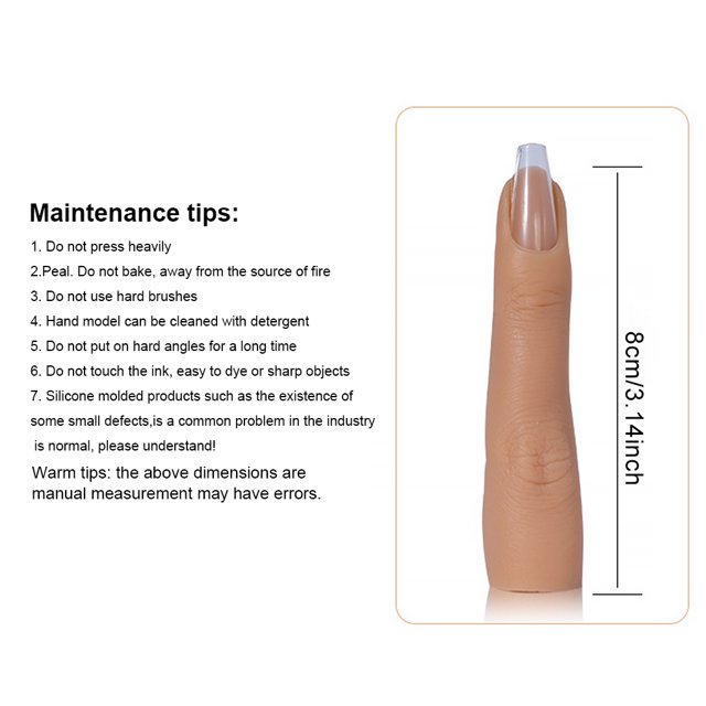 Nail Art Practice Hand Bendable Fake Fingernail for Starters Print Training Makeup Salon Jewelry Display Stand Halloween Props Type 1