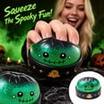 thumbnail image 4 of Halloween Frankenstein Dumpling Squishy Green Glitter Stress Relief Sensory Fidget Ball in Steamer Container, Spooky Party Favors Treat Bag Stuffers, 1 Pack, 4 of 6