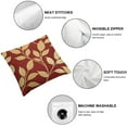 thumbnail image 4 of Throw Pillow Covers Cute Growing Leaves Cushion Cases Shells for Couch Sofa Home Decoration Burgundy/Gold, 4 of 5