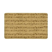 POP Vintage of Music Stave Notes Front Door Mat 30x18 Inches Welcome Doormat for Home Indoor Entrance Kitchen Patio