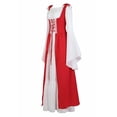 thumbnail image 2 of Grebrafan Women Renaissance Gothic Peasant Medieval Long Dress L red, 2 of 5