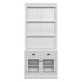 thumbnail image 4 of Miekor Furniture 83.4"Tall Bookshelf with LED Lighting, Modern Bookcase with 2 Glass Doors and 1 Drawer,Storage Bookcase with Open Shelves for Living Room,Home Office,White 18091, 4 of 16