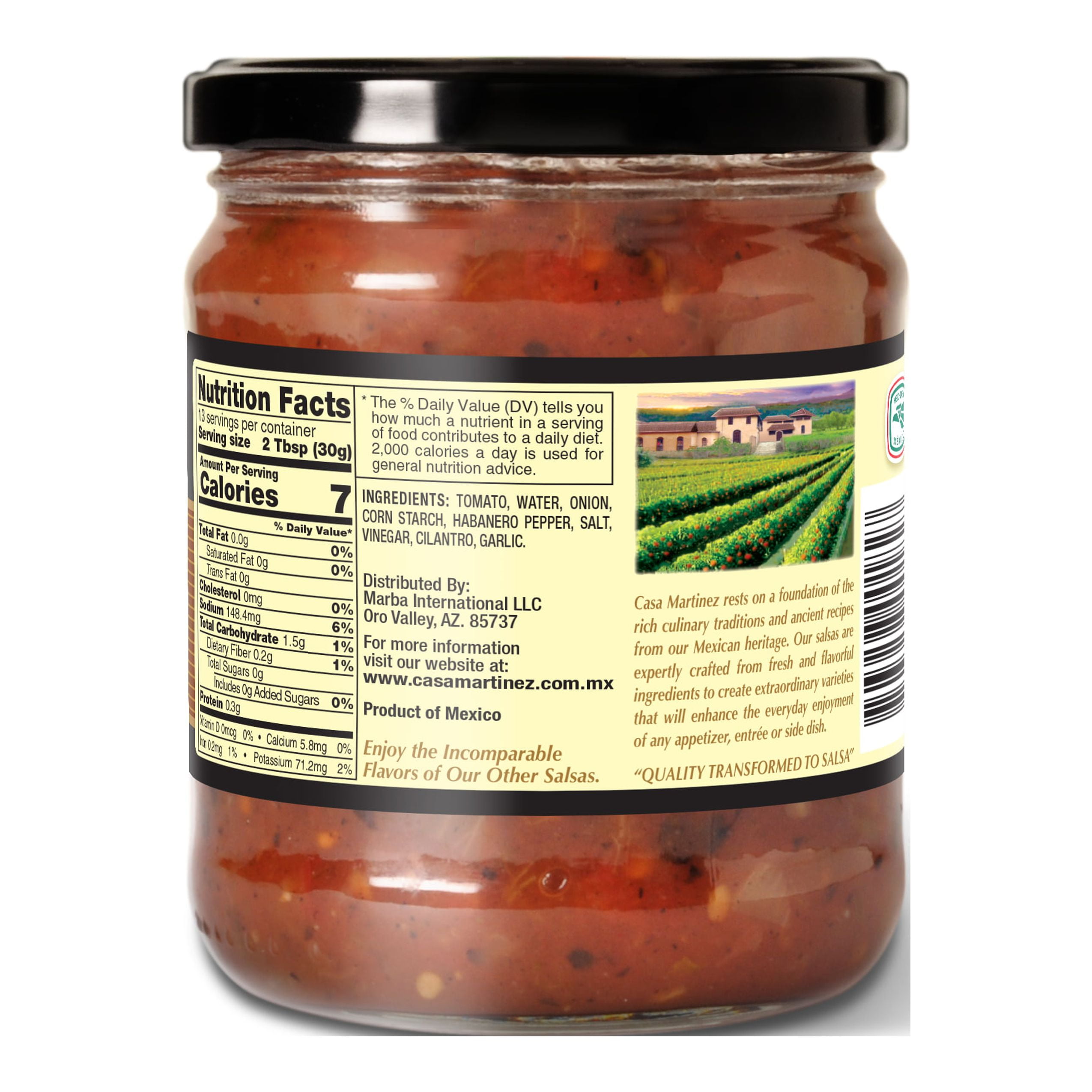 Casa Martinez Hot Fire Roasted Habanero Salsa, 16 oz