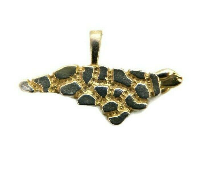 14k yellow gold state nugget pendant charm