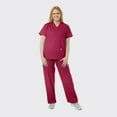 thumbnail image 2 of SPECTRUM UNIFORMS Scrub Tops Medical Unisex V-Neck Yoga Soft Fabric Medical Professionals Hospital and Lab Workwear Nurse Top Wine, 2 of 5