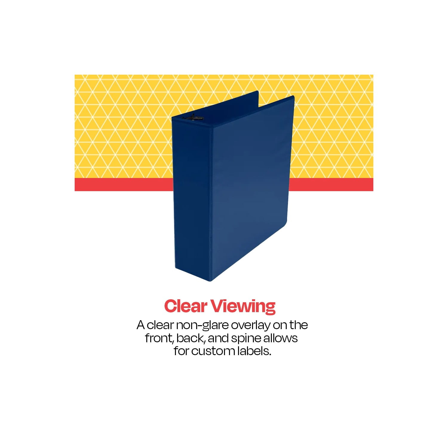 Round Ring View Binder, Polypropylene, 3 Inches, Blue