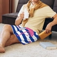 thumbnail image 6 of Kdxio Pink Flamingo Print Mens Sleep Shorts Bottoms Soft Comfy Pajama Wear Pants with Drawstring Pockets, 6 of 7