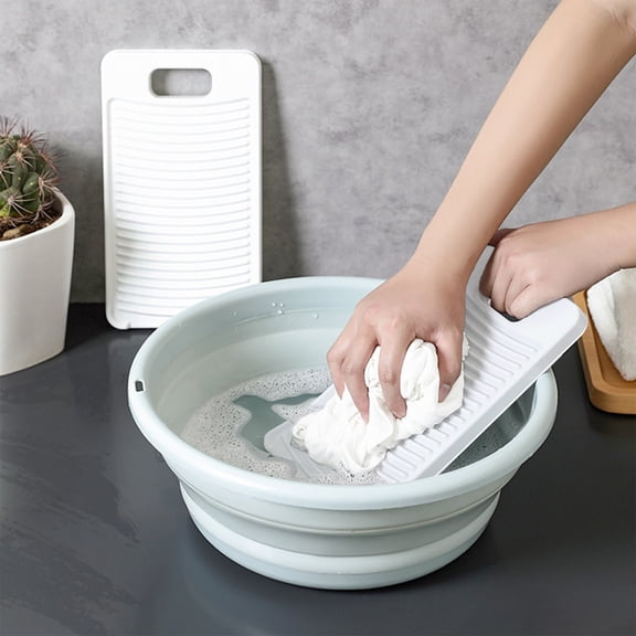 Specollect Portable Washing Machine Hand Plastic Washboard Portable Laundry Board for Kids Training, Travel and Camping
