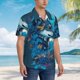 thumbnail image 3 of Fotbe Blue Iceberg Leaf Wolf Camisa Hawaiana para Hombre Unisex – Camisa Casual de Verano con Botones de Manga Corta de Algodón y Lino,Small, 3 of 7