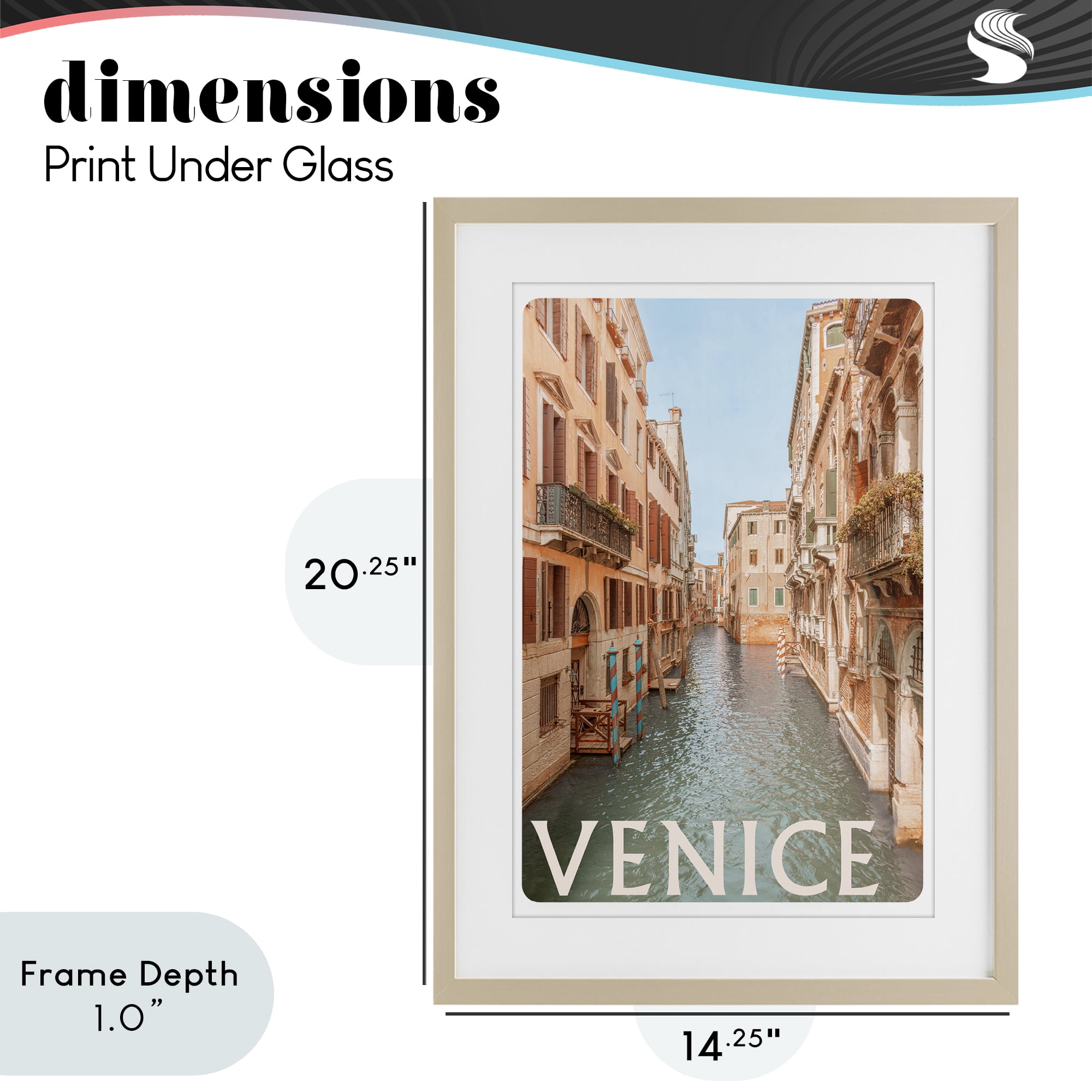 Stupell Industries Venice Canal Waterway Birch Framed Print Under Glass, design by Erin Marie