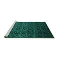 thumbnail image 2 of Ahgly Company Machine Washable Indoor Rectangle Persian Turquoise Blue Bohemian Area Rugs, 2' x 3', 2 of 4