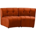 thumbnail image 3 of Meridian Furniture Causeuse Modulaire en Velours Cognac Limitless, 3 of 7