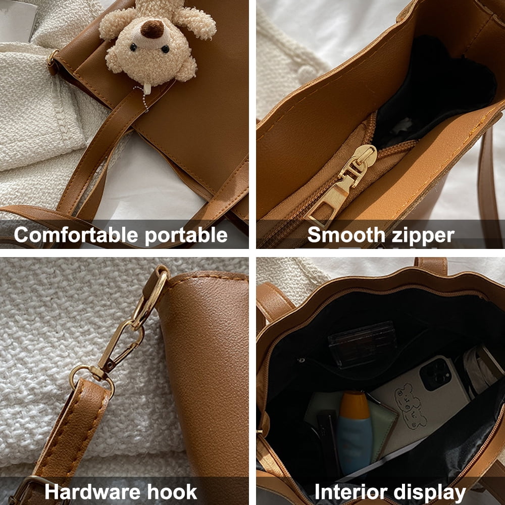 Handle Smooth Leather Pouch