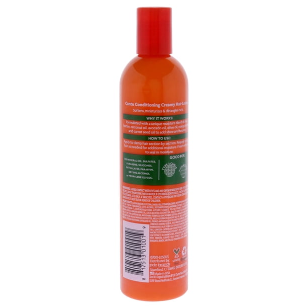 Loción cremosa acondicionadora para el cabello con manteca de karité de Cantu para unisex - Loción de 12 oz