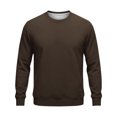 thumbnail image 4 of Leidass Mens Oversized Crewneck Fleece Sweatshirt Long Sleeve Pullover Fall Winter Casual Work Top Brown S, 4 of 7