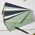 thumbnail image 5 of Business Envelopes with V-Flap, Gold Border 10 Pack #10 Envelope Made of 150gsm Paper, Standard Envelopes with Gold Stickers for Office, Checks, Letter Mailing, 9.45 x 4.13 Inches, 5 of 7