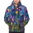thumbnail image 2 of Bingfone Cosmic Purple Irises Men's Drawstring Hoodie Long Sleeve Pocket Sweatshirts-3X-Large, 2 of 6