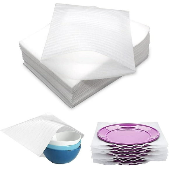 100 Pieces Foam Wrap 25x30cm, Foam Bags, Moving Bubble Wrap, Bubble Wrap Roll, Bubble Wrap, Foam Wrap For Moving Cartons Tableware, Dishes, Plates Whi