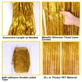 thumbnail image 4 of 2 Pack 3.2ft x 6.5ft Cortinas de papel de aluminio metálico dorado, gran cortina de lluvia con flecos con purpurina láser para fotomatón, 4 of 5