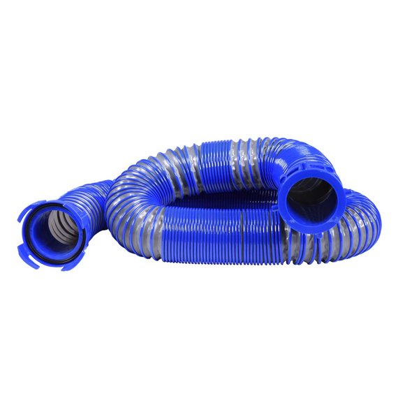 Duraflex Tuyau d'Égout 22194 Gator; Longueur Prolongée de 10 Pieds; Longueur Compressée de 38 Pouces; Polypropylène 24 Mil avec Construction Nervurée en Polymère; Gris/bleu