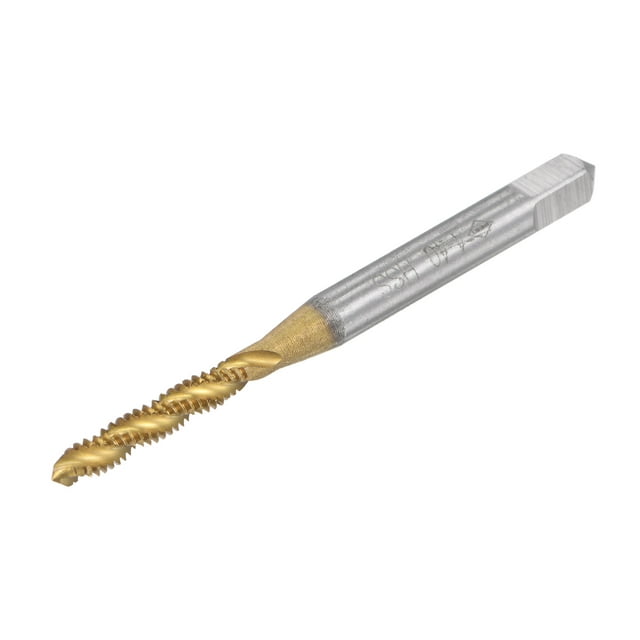 Unique Bargains 4-40 UNC High Speed Steel Machine 3 Spiral Flutes Thread Tap Titanium Plated