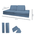 thumbnail image 4 of Dundy Clasico, Sillon de Actividades Modular Infantil. Sofa de Piso para niños y Adultos. Juego para niños y Bebes. 4 Piezas. 85 x 170 x 50 cm. (Indigo), 4 of 6