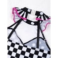 thumbnail image 6 of YEAHDOR Kids Girls Halloween Clown Joker Cosplay Costume Stage Performance Dance Leotard Fancy Dress Black&White 6, 6 of 7