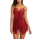 thumbnail image 2 of Traje De Lencería, Ropa De Dormir De Malla De Encaje Transparente, Color Sólido, Cómodo, Agradable A La Piel, Cuello En V Con Bragas Para Luna De Miel Recién Casada ANGGREK Otros, 2 of 6