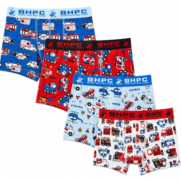 Beverly Hills Polo Club Toddler Boys Boxer Briefs Active Performance Underwear 4 Pack