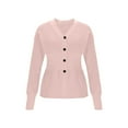 thumbnail image 6 of Knit Sweaters for Women Trendy Casual V Neck Tunic Cardigan Button Down Long Sleeve Solid Color Soft Fall Knitwear (M, Pink), 6 of 7
