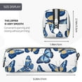 thumbnail image 3 of Pofeuu Beautiful Butterflies Print Leather Pencil Case, Leather Pencil Pouch Large Capacity, Big Pencil Pouch with Zipper Vintage Pen Bag Fountain Pen Holder, 3 of 7