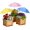(2) 3 Pack Adjustable Umbrellas (1Yellow 1Pink 1Blue), variant on General Plant Umbrellas for Outdoor Plants, Garden Umbrella Shade for Potted Plants and Garden Beds, Provide Shade to Defend Plants From Blazing Sun