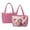 Cat Heart Rose, variant on Cactus Mexico Print Reversible Quilted Tote Bag – Women's 2-in-1 Shoulder Handbag, Large Capacity Travel Tote with Multiple Pockets for Laptop, Water Bottle, Pink