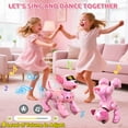 thumbnail image 4 of VATOS Nouveau Chien Robot Intelligent Télécommandé pour Enfants, 17 Fonctions Interactives Amusantes Chiot Robotique Programmable Intelligent pour Enfants avec 2 Piles, Chant Danse, 4 of 9