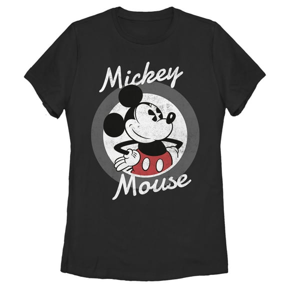 Women's Mickey & Friends Classic Circle Graphic Tee Black Medium