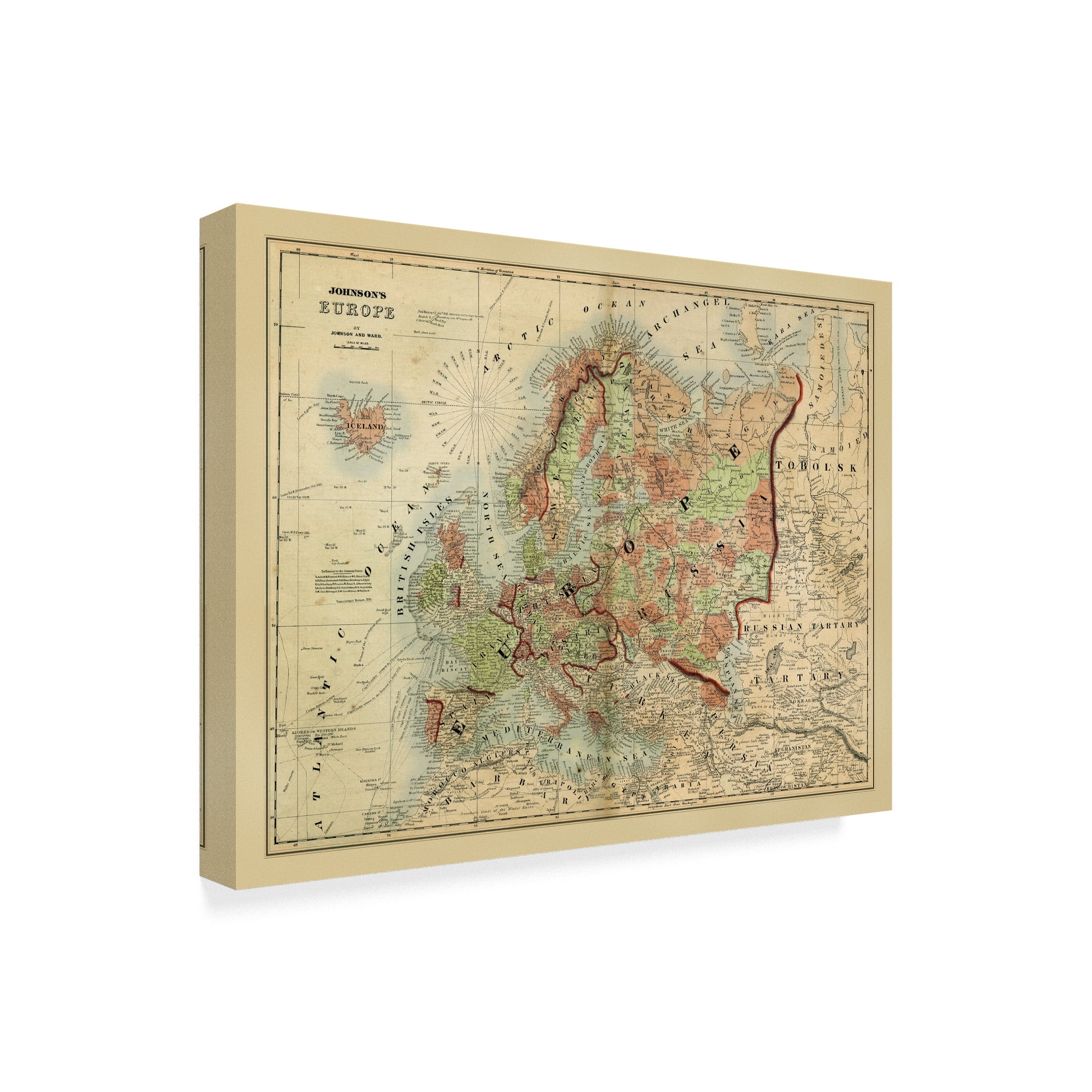 Trademark Fine Art 'Antique Map of Europe' Canvas Art by Johnson