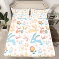 thumbnail image 2 of Homewish Preppy Child Cartoon Rabbits Full Size Sheets 4-Piece,Kawaii Animal Breathable Bed Sheets,Spring Garden Flowers Lightweight Sheet Sets,Luxury Bedroom Decor, 2 of 7