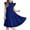 Dark Blue, variant on XIMIN Tween Girls Summer Casual Elegant O Neck Daily Dress Cap Sleeve Solid Color Dress Formal Ruffle Sleeve A Line Dresses with Belt High Waist Swing Party Dress
