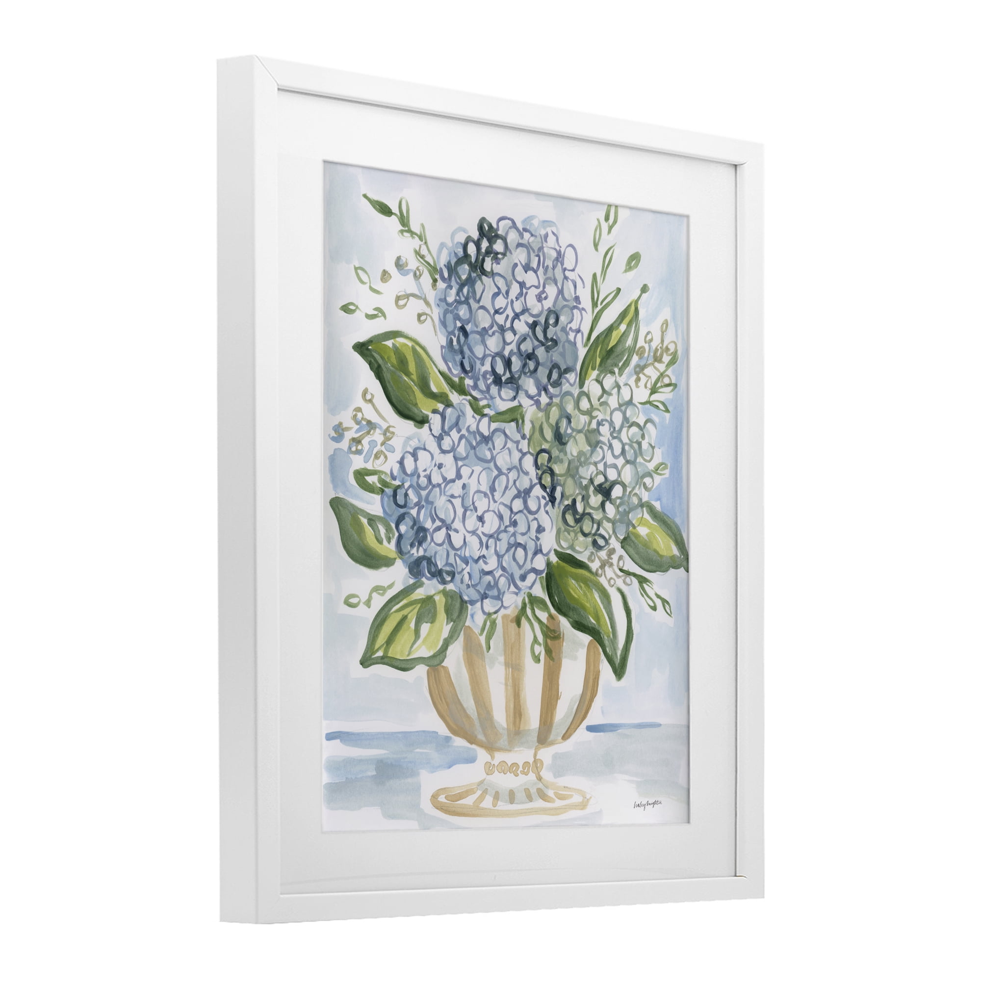 Stupell Industries Serena Pastel Hydrangea Bouquet White Framed Print Under Glass, design by Haley Knighten