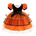 thumbnail image 7 of Mnyotv Girls Dress Bubble Sleeve Skirt Dresses with Pumpkin Buckets and Witch Hats Halloween Outfits for Girls Size 7-8Y, 7 of 7