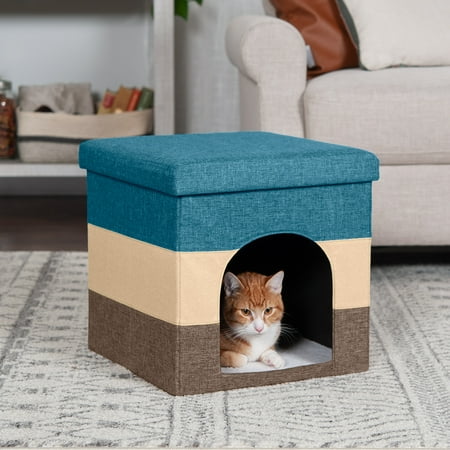 UPC: 0842229114010 | FurHaven Pet Products Small Pet House for Dogs & Cats – Footstool Beach House Stripe