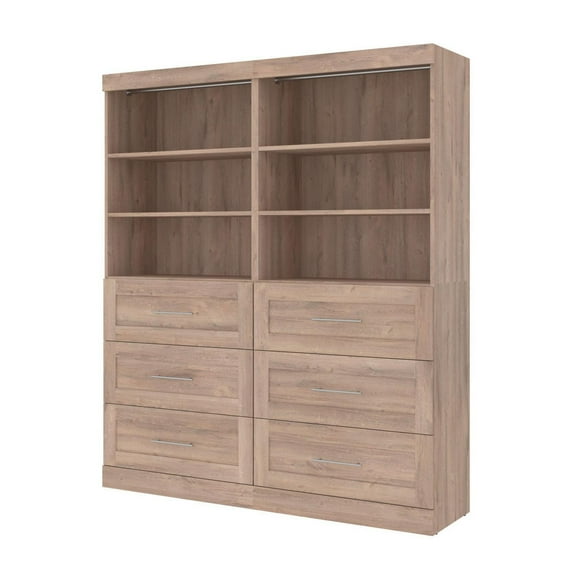 Organisateur de garde-robe 72L avec tiroirs Pur de Bestar, brun rustique