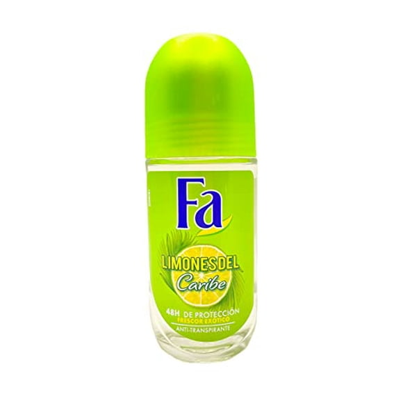 Fa Deodorant 1.7 Ounce Roll-On Caribbean Lemon (50ml)