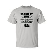 Mask It or Casket Face Mask Unisex Adult Short Sleeve T-Shirt-Ice Grey-xxl