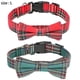 thumbnail image 2 of L Collar de perro navideño con lazo, collares de perro ajustables a cuadros navideños con collares de pajarita extraíbles, 2 of 5